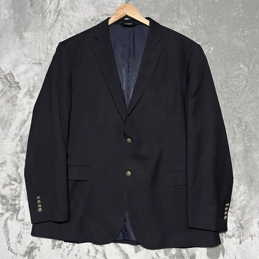 Jos A Bank Signature Blazer Jacket Traditional Fit Mens 48L 100% Wool Workwear